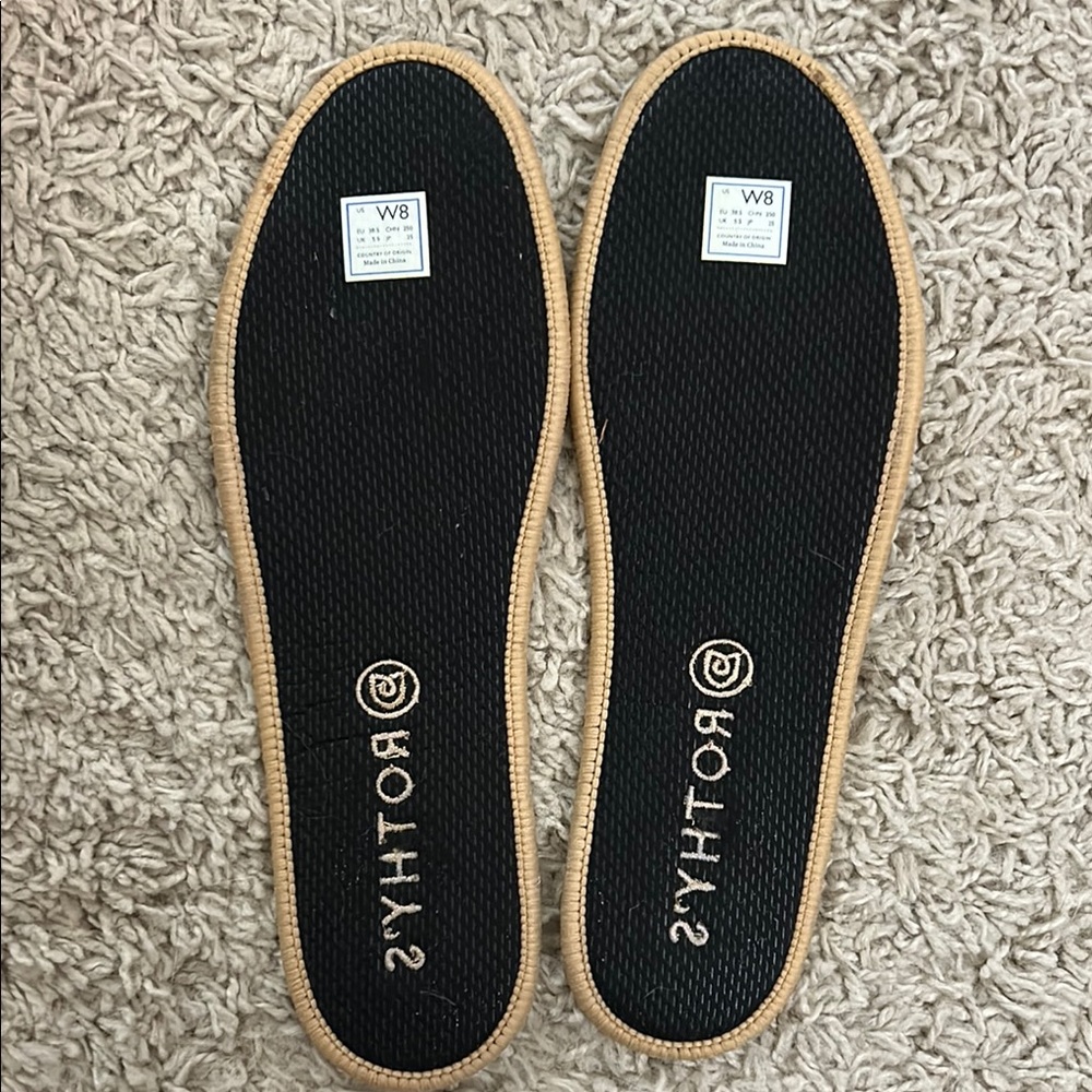 Rothy's Tan and Black Sneakers Slip-On Style - Picture 3 of 5
